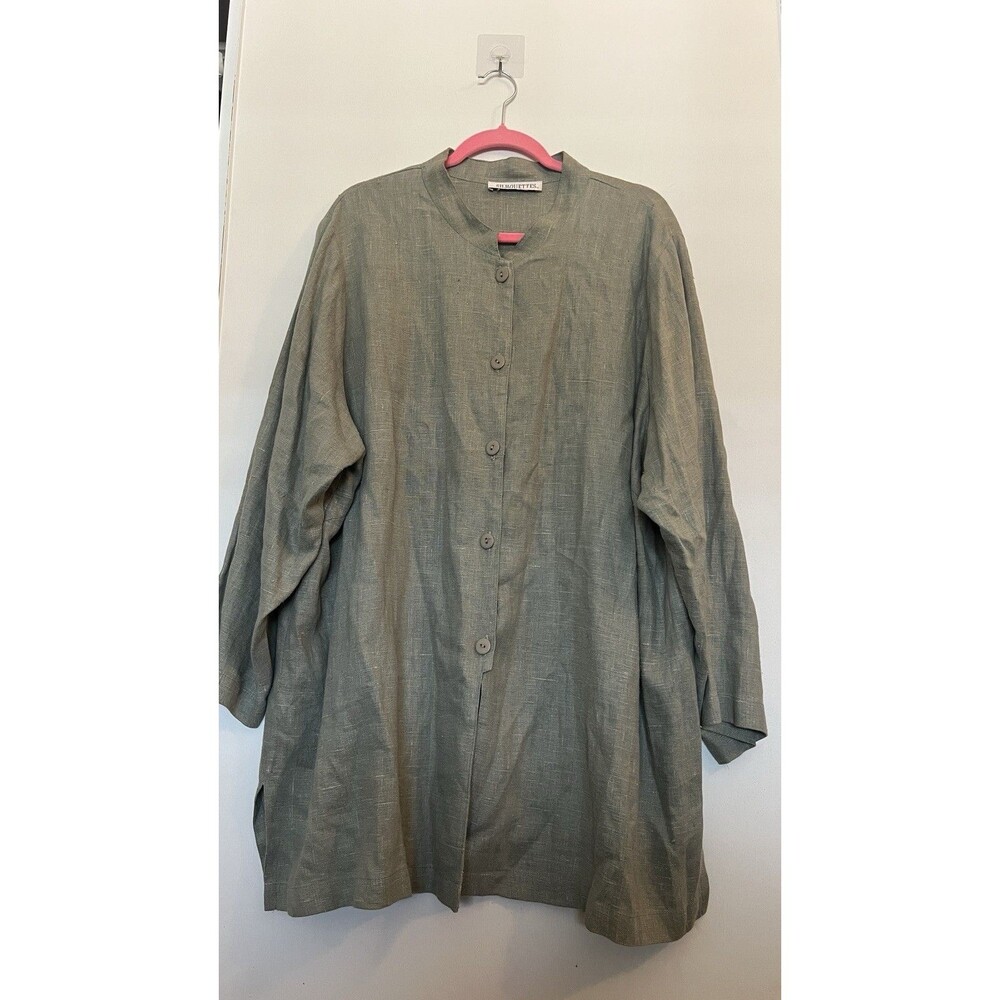 Silhouettes Gray Vintage Y2K Button Front Lightweight Relaxed Women Jacket